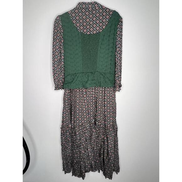 Vicky and Lucas Bohemian Printed Prairie Maxi Dress Women's Size XS - Picture 8 of 12